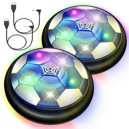 Hover Soccer Ball Toys for Boys Girls,Rechargeable Floating Soccer Ball with Led Lights and Foam Cushion,Indoor Air Football Game for Kids Age 3-12（2Pack