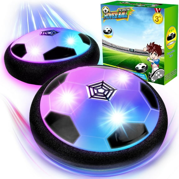 Hover Soccer Ball Toys for Boys & Girls,2 LED Light Soccer Balls with Foam Bumper Christmas Birthday Gifts for Age 3-8 Year Old Kids