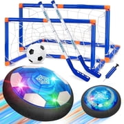 Ejoyoyin 3 in 1 Hover Hockey Soccer Set for Kids, Rechargeable LED Floating Air Soccer Ball, Indoor Outdoor Sports Toys Gift for Boys Age 3 4 5 6 7 8