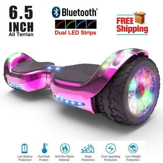 HoverStar ul2272 Certified TOP LED 6.5" Hoverboard Two Wheel Self Balancing Scooter Chrome Pink