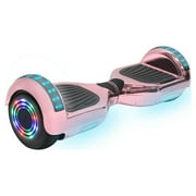 HoverTech UL2272 Certified New Bluetooth Smart Self Balancing Electric Scooter with LED Lights- Pink Chrome