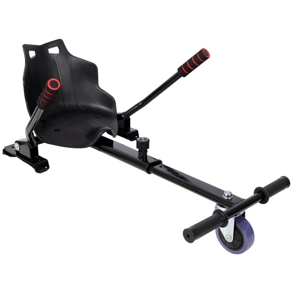 Hoverboard Go Kart Attachment for Kids Adults, Adjustable Sturdy Steel Frame Seat Attachment Fits 6.5 8 10 Hoverboards, Off-Road Hover Cart for Family Fun, Black