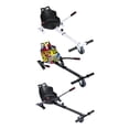 thumbnail image 1 of Hoverboard Go Kart Attachment with Seat – Adjustable Frame for 6.5”, 8”, 10” Hoverboards – Heavy-Duty Hoverboard Accessories with Anti-Slip Pedals, Rear Wheel Drive & Ergonomic Handles Black, 1 of 8