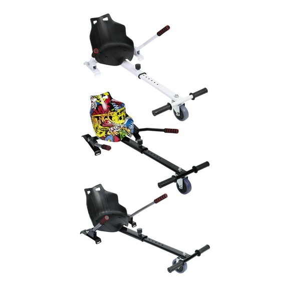 Hoverboard Go Kart Attachment with Seat – Adjustable Frame for 6.5”, 8”, 10” Hoverboards – Heavy-Duty Hoverboard Accessories with Anti-Slip Pedals, Rear Wheel Drive & Ergonomic Handles Camouflage