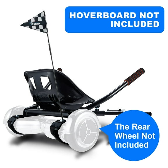 Hoverboard Go Kart, Hover Cart, Buggy Attachment for 6.5"/8"/10" Hover Boards, Hover Board Accessory to Transform Hover Boards into Go Karts, Black (Hoverboard not included)