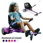 Hoverboard Go Kart, Hover Cart, Buggy Attachment for 6.5/8/10 Hover Boards, Hover Board Accessory to Transform Hover Boards into Go Karts, Purple