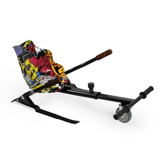 Hoverboard Go Kart Kit Hoverboard Seat Attachment Hoverkart Length-adjustable go kart Seat for Hoverboard in 6.5”-10” Graffiti