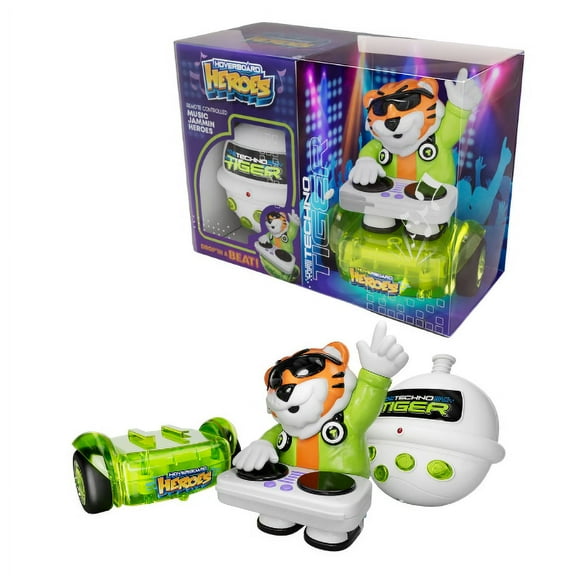 Hoverboard Heroes Techno Tiger, Remote Control Toy with LED Lights, Removable Character, Age 5+