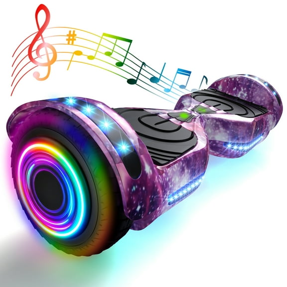 Tcdjtc Hoverboard with Bluetooth and Led Lights, Balance Board for Kids, Kids Outdoor Toys with 9 Mph Max Speed, All Terrain Hoverboard with UL 2272 Safety Standard