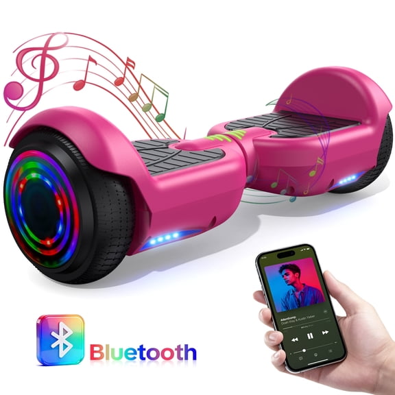 Hoverboard for Kids with 9 mph Max Speed, Tcdjtc Electric Scooters with LED Lights & Bluetooth Speakers, All Terrain Hoverboard for Adults, Off Road Hoverboard with UL2272 Certified