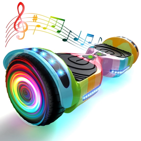 Hoverboard for Kids with 9 mph Max Speed, Tcdjtc Electric Scooters with LED Lights & Bluetooth Speakers, All Terrain Hoverboard for Adults, Off Road Hoverboard with UL2272 Certified