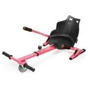 Hoverboard Seat Attachment, Adjustable Hoverkart Hovercart, Hoverboard Go Kart Conversion Kit, Compatible with 6.5"/ 8"/ 10" Hoverboards Self Balancing Scooter for Kids & Adults, Pink