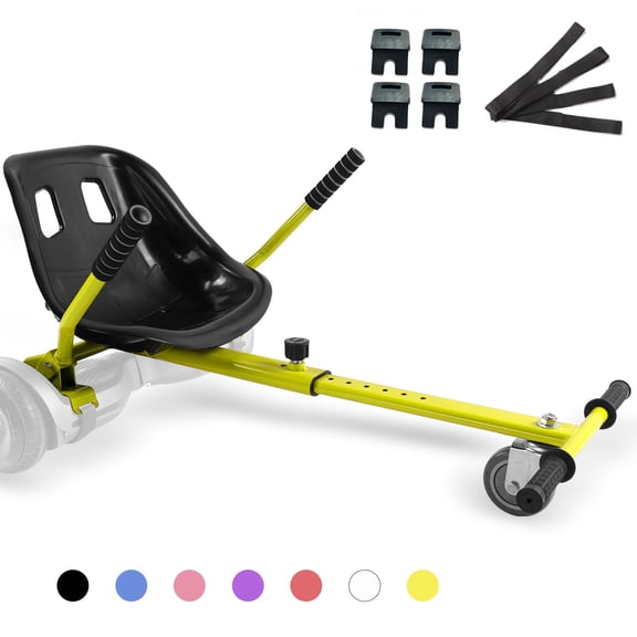 Hoverboard Seat Attachment For Kids, 265lbs Capacity Go Kart Attachment,Accessory w/ Adjustable Length 26”-34.5”,Bigger&Sturdier Seat,Transform 6.5” 8” 10” Hoverboard Into Go Cart