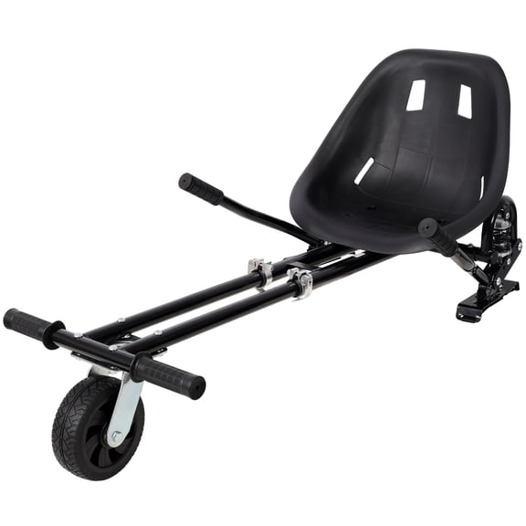 Hoverboard Seat Attachment Go-Kart,Fits 6.5" 8"10" Hoverboards, Heavy Duty Dual Pole & Dual Shock Absorber,Sturdy Adjustable Off-Road Frame,Hover Cart for Family Fun,not include Hoverboard,Black