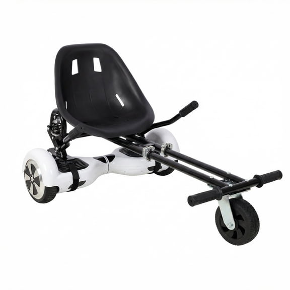Hoverboard Seat Attachment Go-Kart,Fits 6.5" 8"10" Hoverboards, Heavy Duty Dual Pole & Dual Shock Absorber,Sturdy Adjustable Off-Road Frame,Hover Cart for Family Fun,not include Hoverboard
