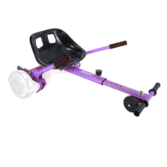 Hoverboard Seat Attachment Go-Kart Fits 6.5”/8”/10” Hoverboards, Hover Cart for Kids , Accessory for Self Balancing Scooter, Purple
