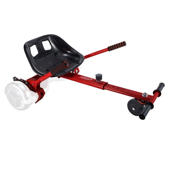 Hoverboard Seat Attachment Go-Kart Fits 6.5”/8”/10” Hoverboards, Hover Cart for Kids , Accessory for Self Balancing Scooter, Red
