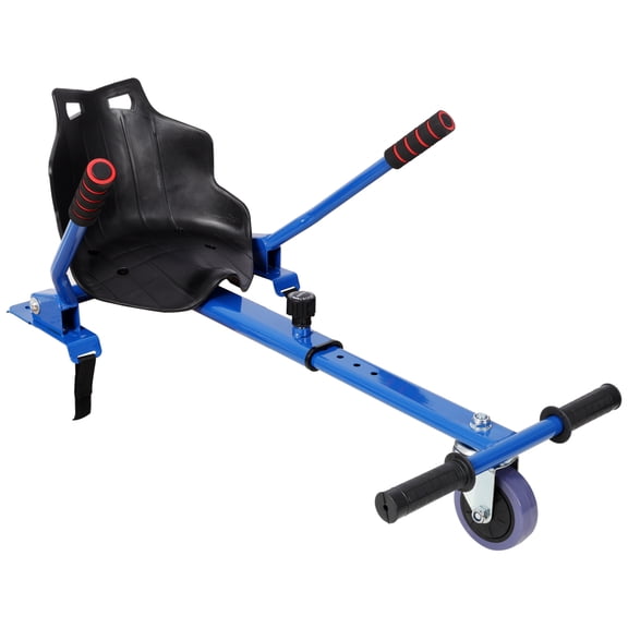 Hoverboard Seat Attachment Go Kart Frame, Fits 6.5 Inch 8 Inch 10 Inch Hoverboards, Adjustable Steel Hover Cart Accessory, Blue, Hoverboard Not Included