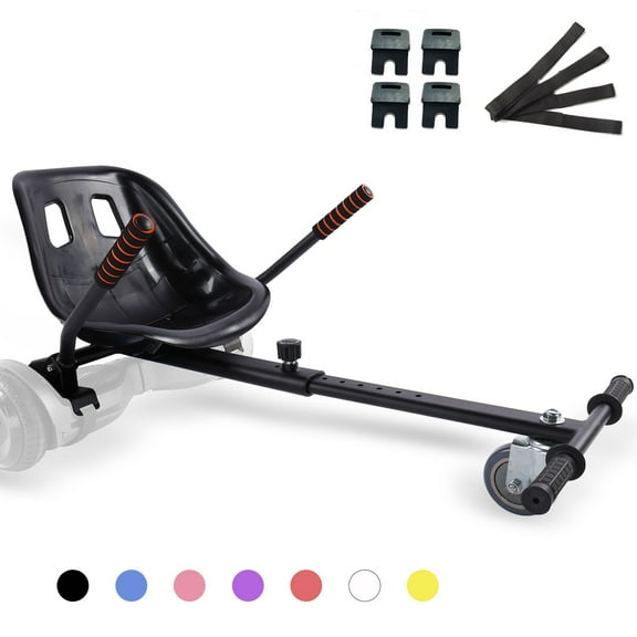 Hoverboard Seat Attachment For Kids, 265lbs Capacity Go Kart Attachment,Accessory w/ Adjustable Length 26”-34.5”,Bigger&Sturdier Seat,Transform 6.5” 8” 10” Hoverboard Into Go Cart