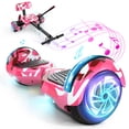 thumbnail image 1 of Hoverboard with Seat, 6.5" Hover Board Go Kart, Built-in Bluetooth, Wheels with LED Light, 1 of 6