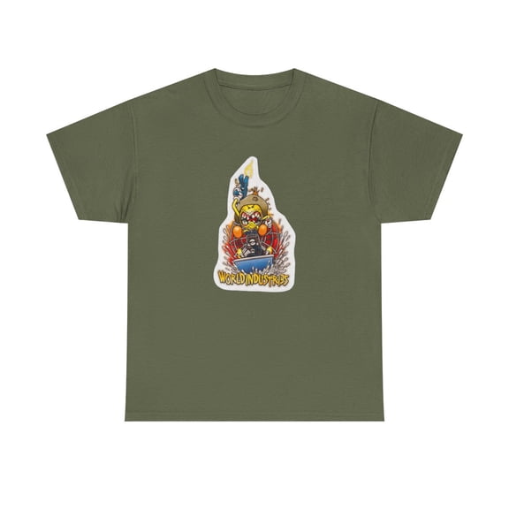 Hovercraft Flameboy World Industries '01 Skateboard Vintage Classic TShirt Print - Military Green / M