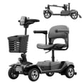 thumbnail image 1 of T4 Foldable Mobility Scooter for Elderly, 4 Wheel Mobility Scooters for Seniors 330lbs with Lights Basket Safety,Black, 1 of 13