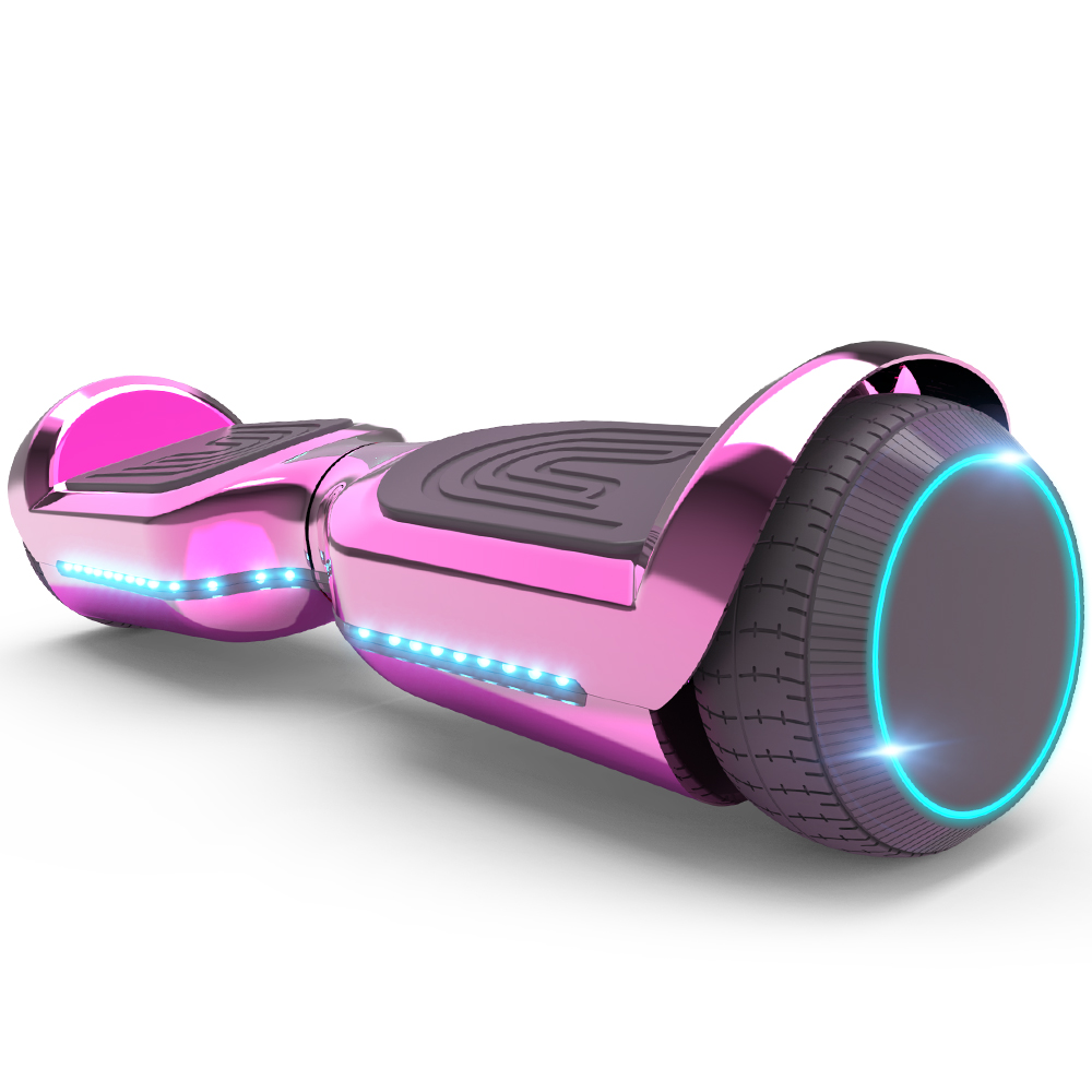 Hoverheart 6.5 In., Hoverboard with Front and Back LED and Bluetooth Speaker, Self-Balance Flash Wheel, UL, Chrome Pink - image 1 of 7