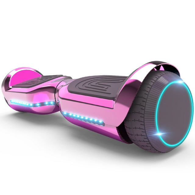 Hoverheart 6.5 In., Hoverboard with Front and Back LED and Bluetooth Speaker, Self-Balance Flash Wheel, UL, Chrome Pink