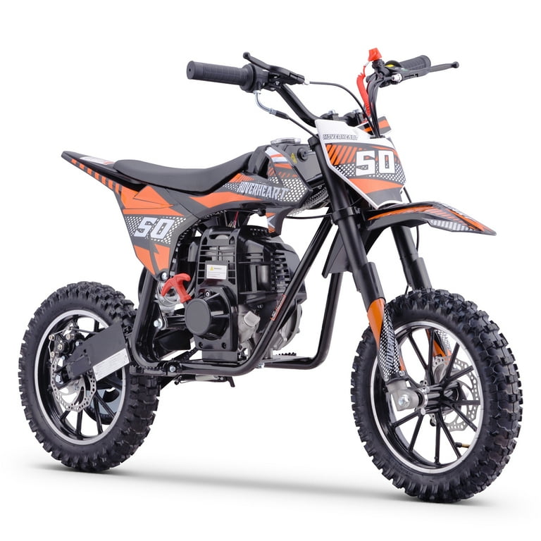 Hoverheart Gas Dirt Bike 50cc 4 Stroke Gas Powered Kids Off Road Motorcycle Model DB4S004 with Off Road Tire Suspensions Disc Brakes Max Load