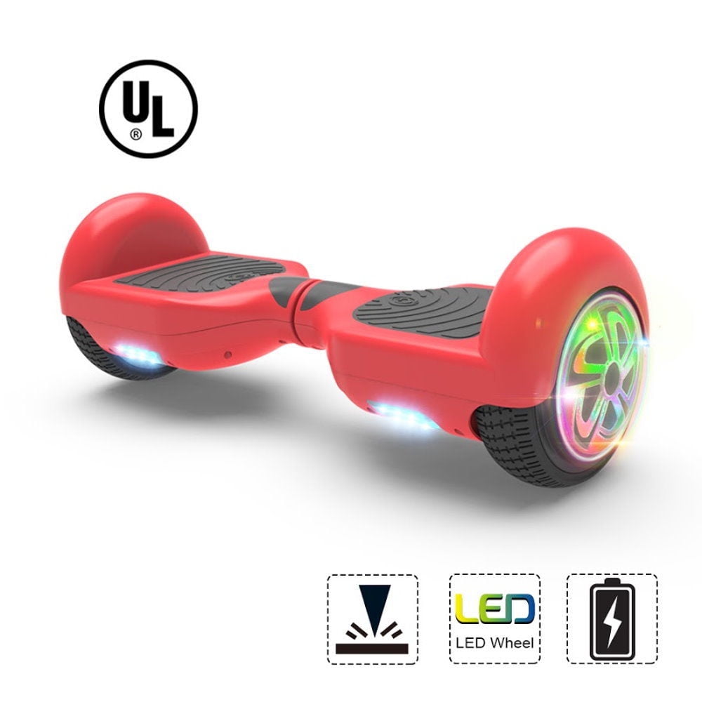 Hoverheart Hoverboard Flash Wheel Two Wheel Self Balancing Electric Scooter 6.5 In. UL 2272 Certified Red