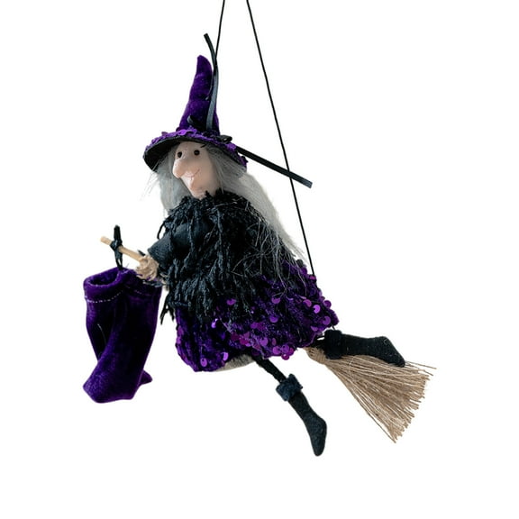 Hovering Witch Halloween Flying Witch Hangable Ornament for Party Display Outdoor Tree Scenes Setup Home