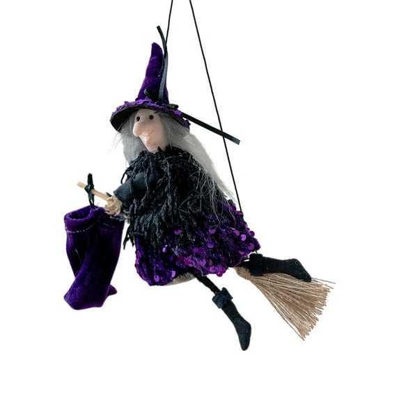 Hangs Hovering Witch Flying Halloween Hangable Decoration for Party Display Outdoor Scenes Setup with Skirt