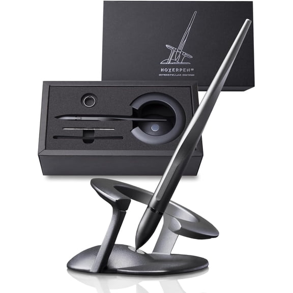 Hoverpen Interstellar - Space Black, Ballpoint Pen, Conversational Starter, Futuristic Design, Precision Flow Ink, Schmidt Ballpoint Cartridges