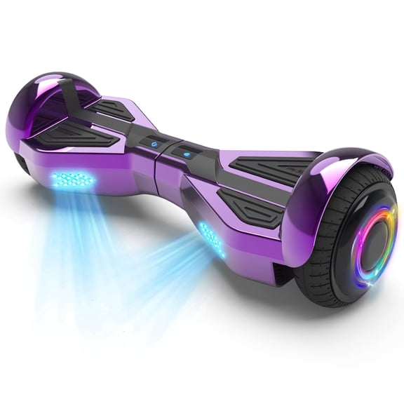 Starship Hoverboard with Bluetooth Speaker, Chrome Color Self Balancing Scooters with Science Fiction Design and 6.5 inch LED Wheels