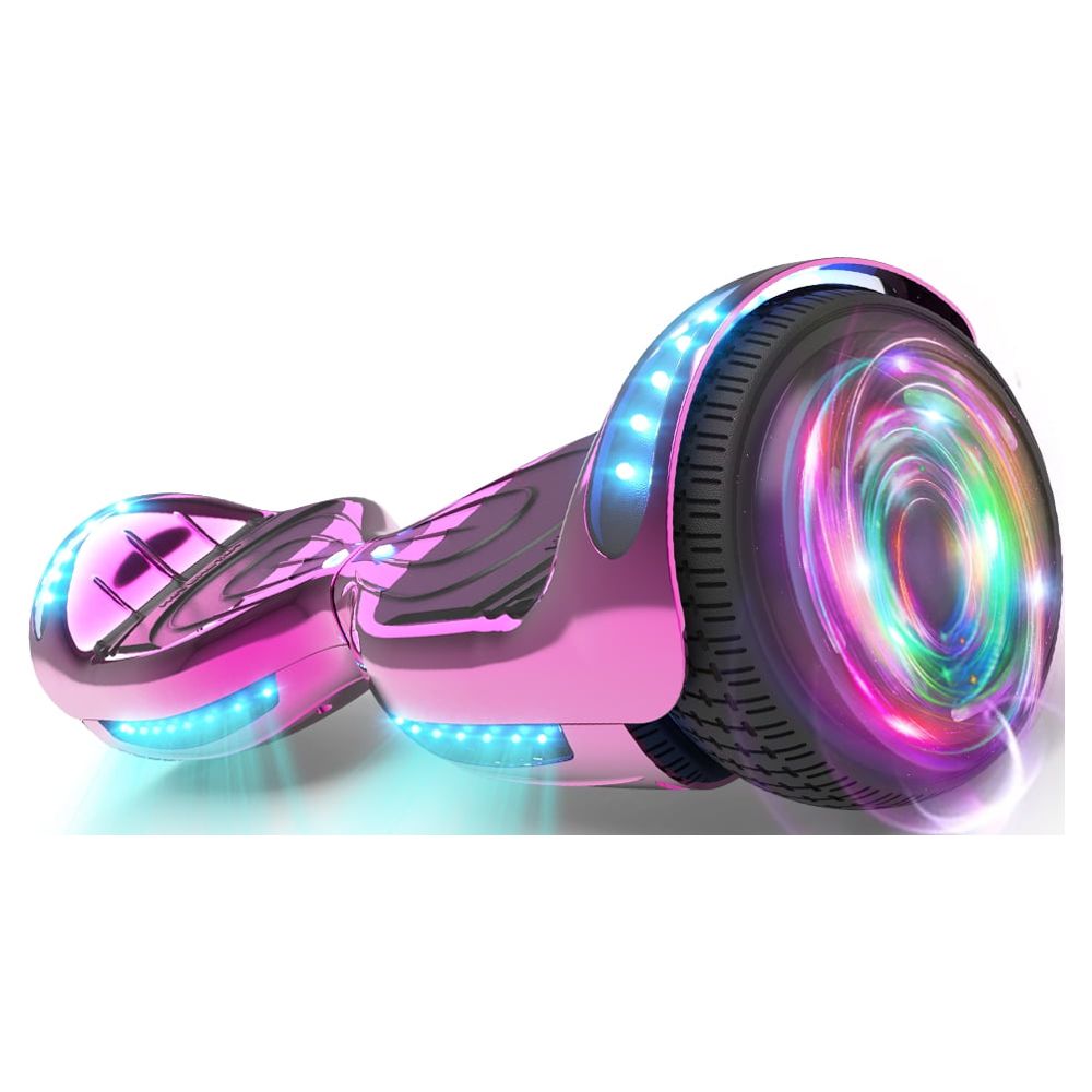 Hoverstar Flash Wheel Certified Hover board 6.5 In. Bluetooth Speaker with LED Light Self Balancing Wheel Electric Scooter , Chrome Pink - image 1 of 6