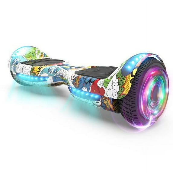 Hoverstar Flash Wheel Hoverboard 6.5 In., Bluetooth Speaker with LED Light, Self Balancing Wheel, Electric Scooter