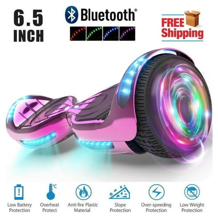 Hoverstar Hover Heart UL 2272 Certified LED Hover board 6.5 In. Self-Balancing Wheel Electric Scooter -Chrome Pink