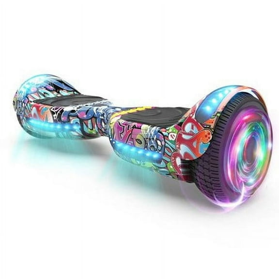 Hoverstar hover board 6.5 In. Flash Wheel Bluetooth Speaker with LED Light Self Balancing Wheel Electric Scooter – Graffiti