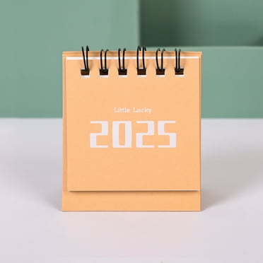 Hovilon Under 1$ Desk Calendar 2024-2025，Standing Desk Calendar，Academic Year Desk Calendar，17 Month Calendar, Use Aug 2024 to Dec 2025 Flip Desktop Calendar for Schools Offices，Yellow
