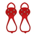 thumbnail image 1 of Hovilon 1 Pairs Non Slip Gripper Spike,Ice Grippers Traction Cleats Snow Shoe Spikes Grips Crampons with 10 Steel Studs Cleats，Red, 1 of 2