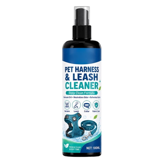 Hovilon 100ML Pet Leash Cleaner Spray, Gentle Natural Stain & Odor Remover for Dog Harness Collar & Rope, Non-Toxic Pet Accessory Cleaning Solution, No-Rinse Multi-Purpose Gear Care for Daily Travel