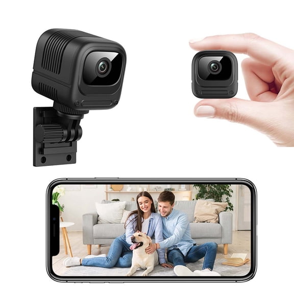 Hovilon 1080P WiFi Security Camera with 130 Wide Angle & Night Vision, Mini Wireless Home Monitor with Two-Way Audio & Motion Detection, Portable Outdoor Sports Action Cam for Yard & Office