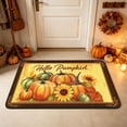 thumbnail image 1 of Hovilon 16x24 Inch Fall Pumpkin Thanksgiving Doormat, Yellow Polyester Welcome Mat, Non-Slip Washable Autumn Harvest Door Rug for Front Porch Entryway Kitchen, Indoor Outdoor Farmhouse Home Decor, 1 of 6