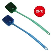 Hovilon 2 PCS Aquarium Algae Scraper Double Sided Sponge Brush Cleaner Long Handle Fish Tank Scrubber for Glass Aquariums and Home Kitchen,15.7 inches