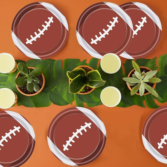 Hovilon 25Pcs Football Party Paper Plates,Disposable Football Party Dessert Plates 7" Football Party Supplies Plates for Football Theme Party Supplies Sports Game Birthday Decoration