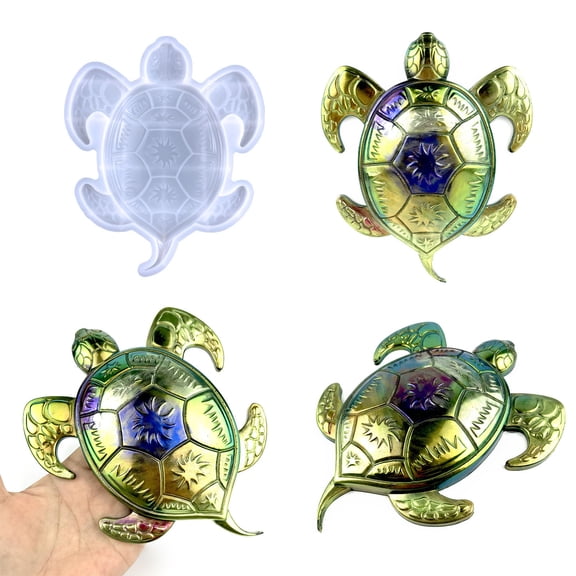 Hovilon 3D Sea Turtle Resin Mold, Flexible Silicone Epoxy Casting Mold for DIY Wall Art, Realistic Turtle Maker for Home Garden Decor, Reusable Craft Tool for Ocean Themed Ornaments