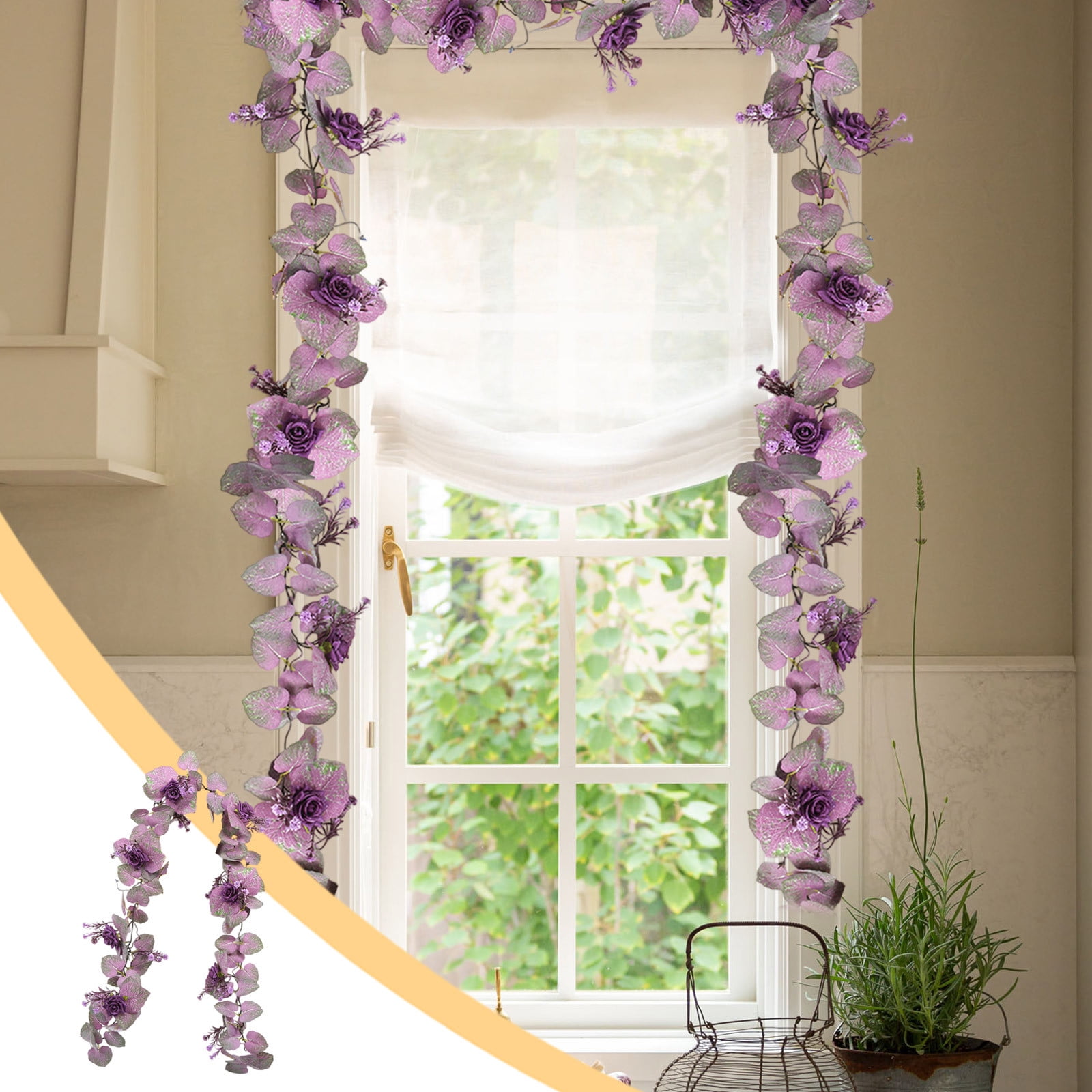 Dollhouse Flower Garland - Pink Rose Vine Hanging Plant For 1/12 Scale Miniature Swing & Garden Decor - View #7