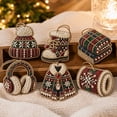 thumbnail image 1 of Hovilon 6PCS Christmas Wooden Ornaments DIY Pearl Kit, 6 Festive Designs Wood Pendant Style Holiday Tree Decor, DIY Painting of Diamond Craft Set for Home Decoration and Handmade Gift, 1 of 7