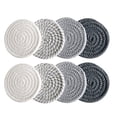 thumbnail image 1 of Hovilon 8pcs Cotton Woven Drink Coasters Set, 4.4 Inch Absorbent Rope Coasters for Drinks, Heat Resistant up to 210掳F, Soft Tabletop Protectors for Coffee Mugs and Glasses, Boho Home Bar Decor, 1 of 5