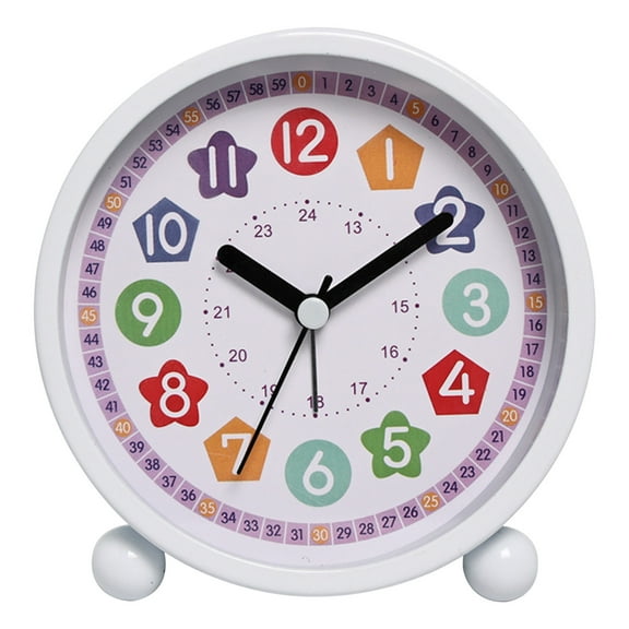 Hovilon Alarm Clock for Kids Learning to Tell Time,Silent Clock Movement, Battery Operated with Back-Light,for Kids,Teens and Nice Bedroom,Desk Decor